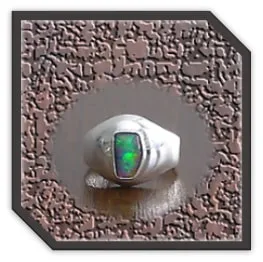 MR00280D-Sterling Silver Opal Men's Ring. $280.00