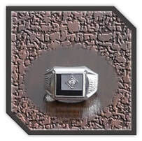 Main page item men's silver & rectangular stone-set onyx mother-of-pearl ring $280E