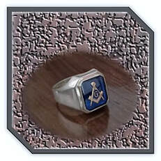 Main page item men's silver & octagonal synthetic sapphire masonic ring $280M