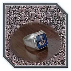 Main page item men's silver & octagonal synthetic sapphire masonic ring $280M