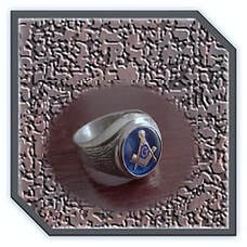 Main page item men's silver & oval synthetic sapphire masonic ring $280N