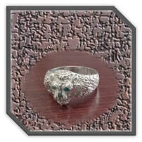 Main page product men's silver & Gilson emerald ring $280P