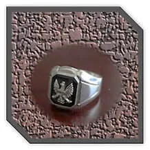 Main page item men's silver & octagonal onyx eagle ring $290C