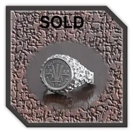 MR00290D-Sterling Silver Three Penny Men's Ring. ​$290.00