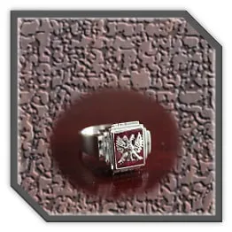 MR00300E-Sterling Silver Synthetic Ruby Men's Ring. ​$300.00