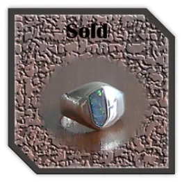 MR00300L-Sterling Silver Opal Men's Ring. $300.00