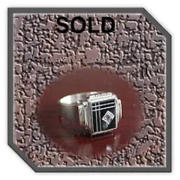 MR00300N-Sterling Silver Onyx Men's Ring.  ​$300.00