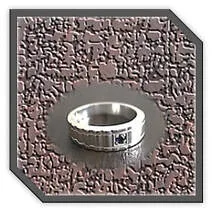 Main page item men's silver band & round sapphire ring $300S