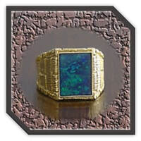 Main page item men's large gold-plated silver & opal doublet ring $350A