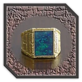 MR00350A-Gold Plated Sterling Silver Opal Men's Ring. $350.00
