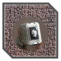 Main page item extra large men's silver & onyx warrior head ring $350D