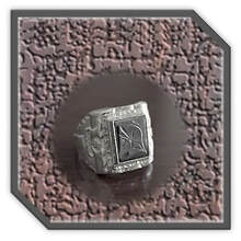 Main page item men's silver & haematite warrior head ring $380A