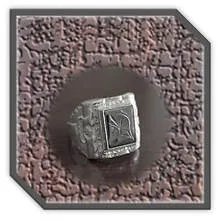 Main page item men's silver & haematite warrior head ring $380A