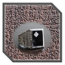 Main page item large rough men's silver & rectangular stone-set onyx ring $400B