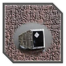 Main page item large rough men's silver & rectangular stone-set onyx ring $400B