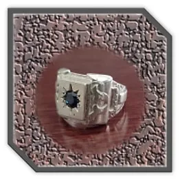 MR00400H-Sterling Silver Sapphire Men's Ring. $400.00