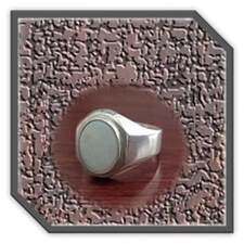 Main page item men's silver & oval creamy solid opal ring $600E