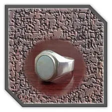 Main page item men's silver & oval creamy solid opal ring $600E