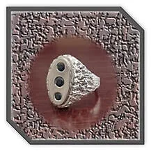 Main page item men's heavy oval silver & 3 sapphire ring $650A