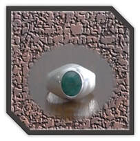 Main page item men's silver & oval natural emerald ring $900A