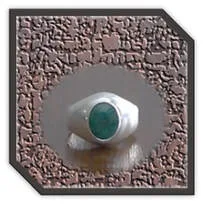 Main page item men's silver & oval natural emerald ring $900A