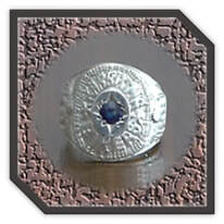 Main page item men's mega large silver & round sapphire ring $1000A