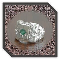 Main page item men's silver & natural emerald ring $1000B