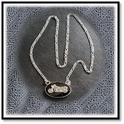 NE00500A-Sterling Silver Onyx Necklace. $500.00