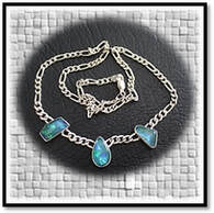 Main page item silver & three free-form opal triplet necklace $680C