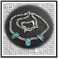 Main page item silver & three free-form opal triplet necklace $680C