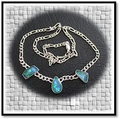 NE00680C-Sterling Silver Opal Necklace. $680.00