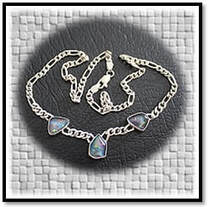 Main page item silver & three free-form opal triplet necklace $680F