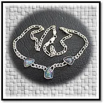 Main page item silver & three free-form opal triplet necklace $680F