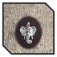 Main page item silver & natural red coral elephant head pendant $120E