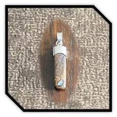 Main page item silver capped boulder opal tube pendant $140A