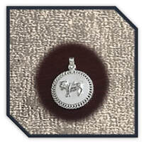 Main page item frilly edge round silver Taurus the Bull pendant $150E