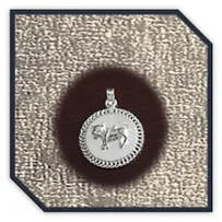 Main page item frilly edge round silver Taurus the Bull pendant $150E
