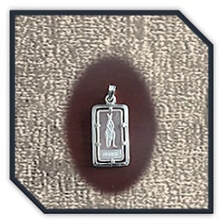 Main page item rectangular silver engraved kangaroo pendant $150L