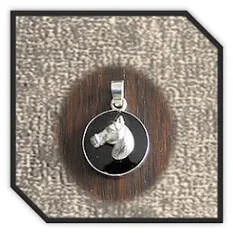 Main page item silver & round onyx horse head pendant $180E