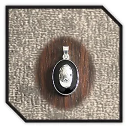 PE00180G-Sterling Silver Onyx Pendant. $180.00
