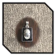 Main page item silver & rectangular onyx jockey cap pendant $180I