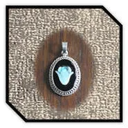 Main page item twisted wire silver & opal rose on onyx cameo pendant $200A