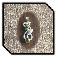 Main page item silver & two peridot snake pendant $200B
