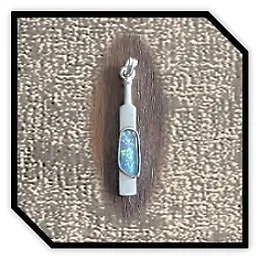 PE00220A-Sterling Silver Opal Cricket Bat Pendant. $220.00