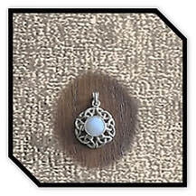 Main page item small decorative silver & round solid opal pendant $250A