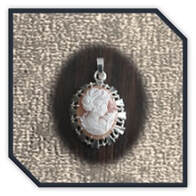 Main page item silver & Carnelian Lady cameo pendant $250G