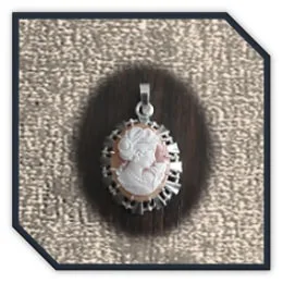 PE00250G-Sterling Silver Cameo Pendant. $250.00