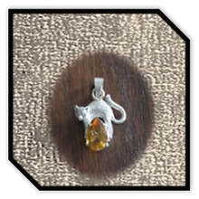 Main page item silver & pear shaped citrine cat pendant $280A