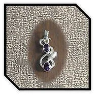 Main page item silver & 2 x oval amethyst snake pendant $280B