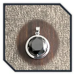 PE00280C-Sterling Silver Black Cubic Pendant. $280.00